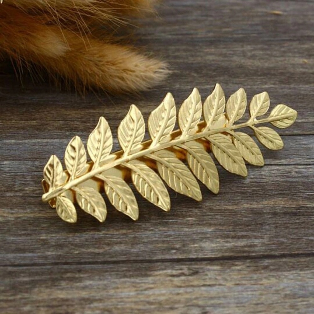 Gold Leaf Barrette - Picture 4 of 4